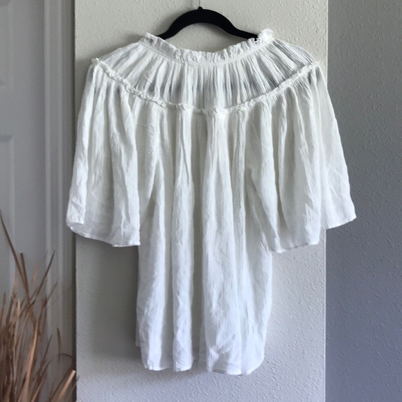 H&M White Flutter Flounce Top NEW - Picture 5 of 6